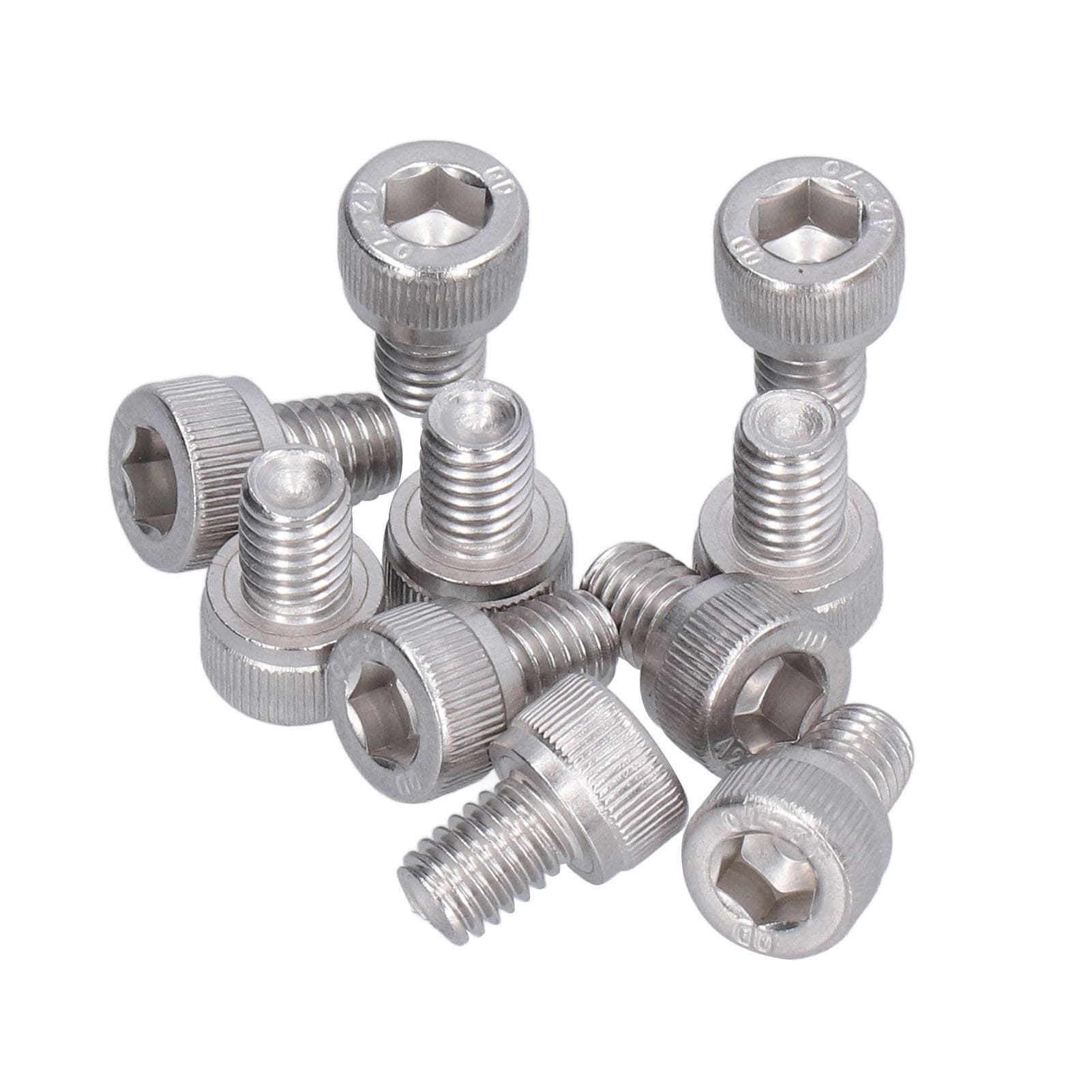 30Pcs M6 Screw Bolts 304 Stainless Steel A2?70 Hex Socket Cap Cylinder Head Bolt Set DIN 912M6x20