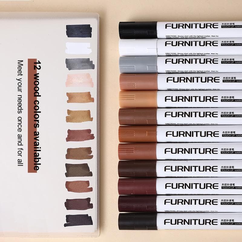 12 Colors Furniture Touch Up Markers Paint Repair Pen Scratches Restore Scratch Patch Wood Floor
