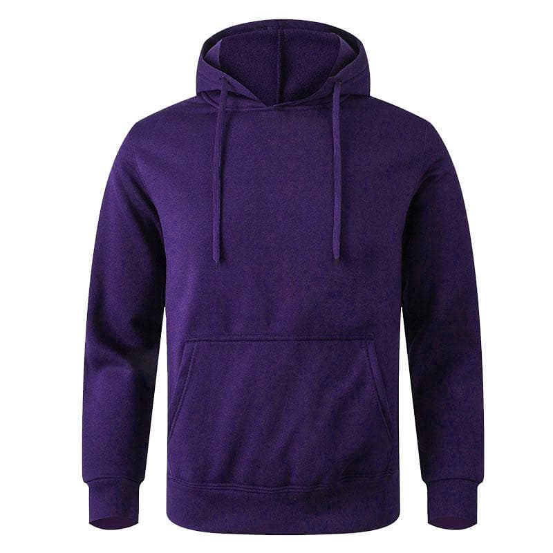Men's Casual Hoodies Fleece Hip Hop Solid Pullover Sweatshirt Men Sportswear Clothing Sweatshirt Men's Clothing XXL purple