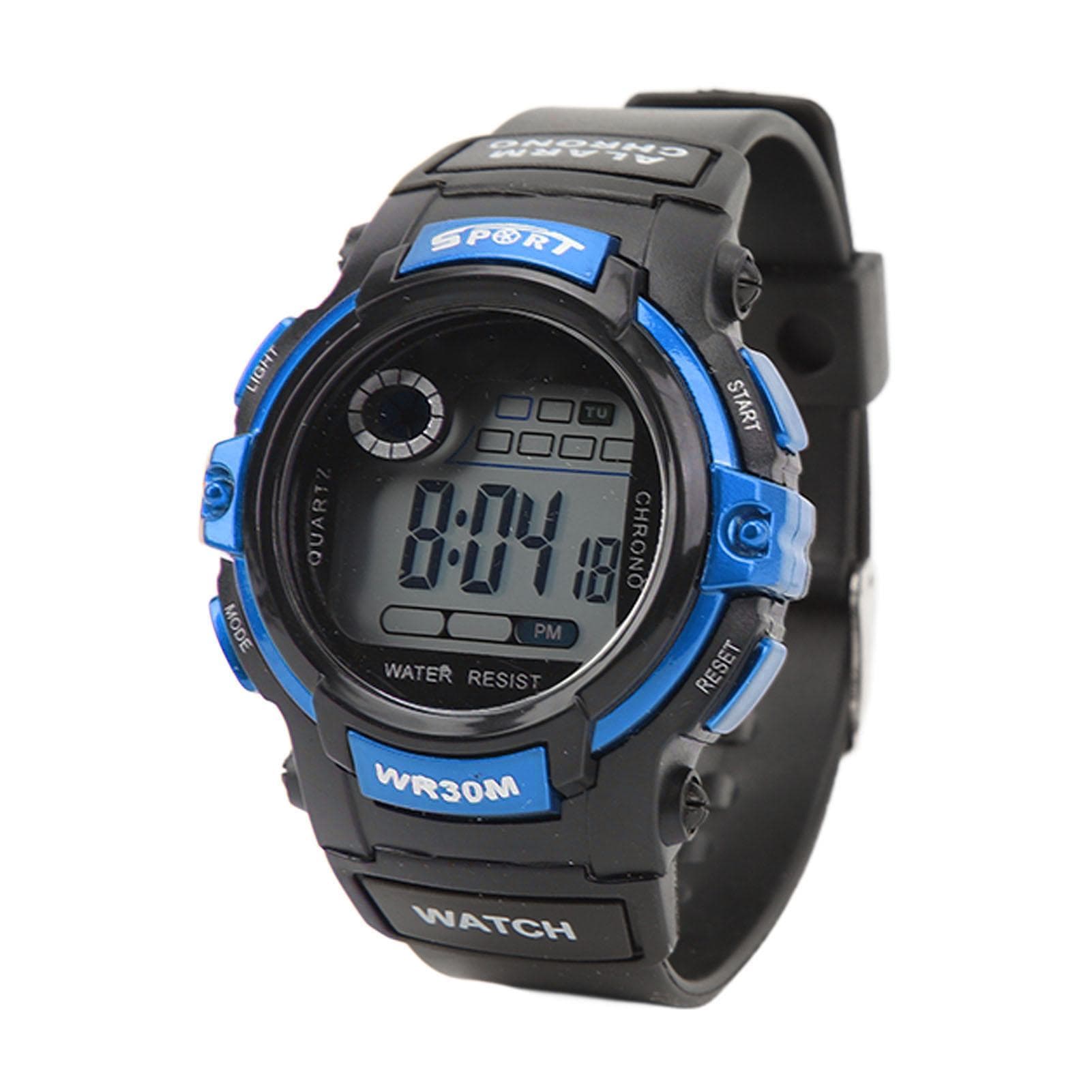 Sports Watch Digital LCD Electronic Watch Luminous Men Watch for Outdoor Activities Red