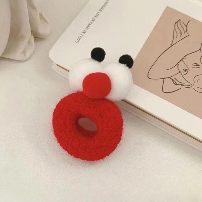 New Autumn and Winter Funny Selling Big Eyes Rope Girl Heart Candy Color High Elasticity 2-16 Years Old Hair Band one size watermelon red