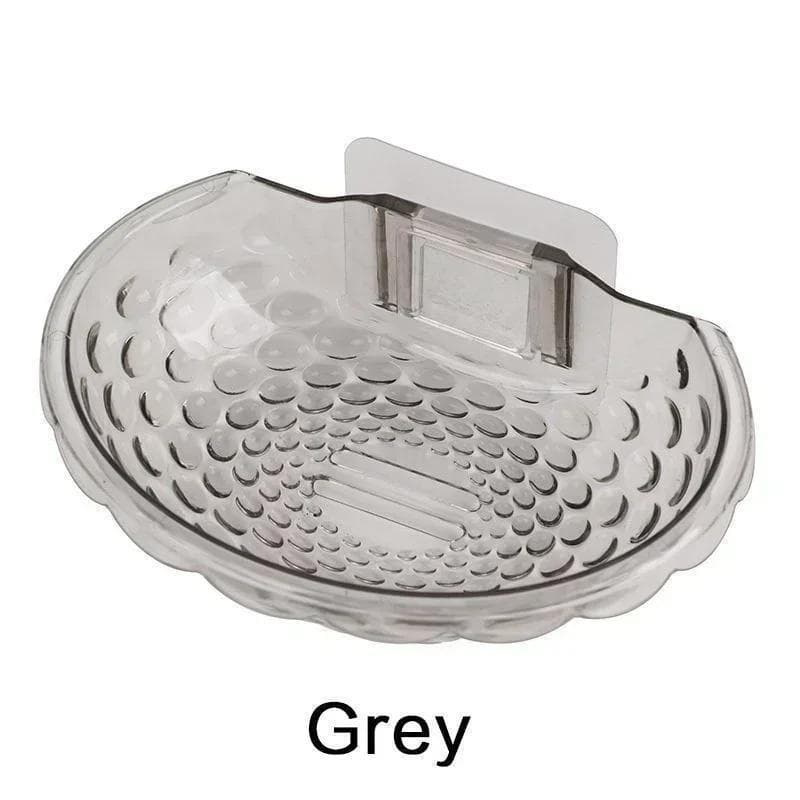 Soap Holder Soap Dishes Sponge Container with Wall Hook for Shower Kitchen Sink Adhesive No Drilling Bathroom Accessories grey