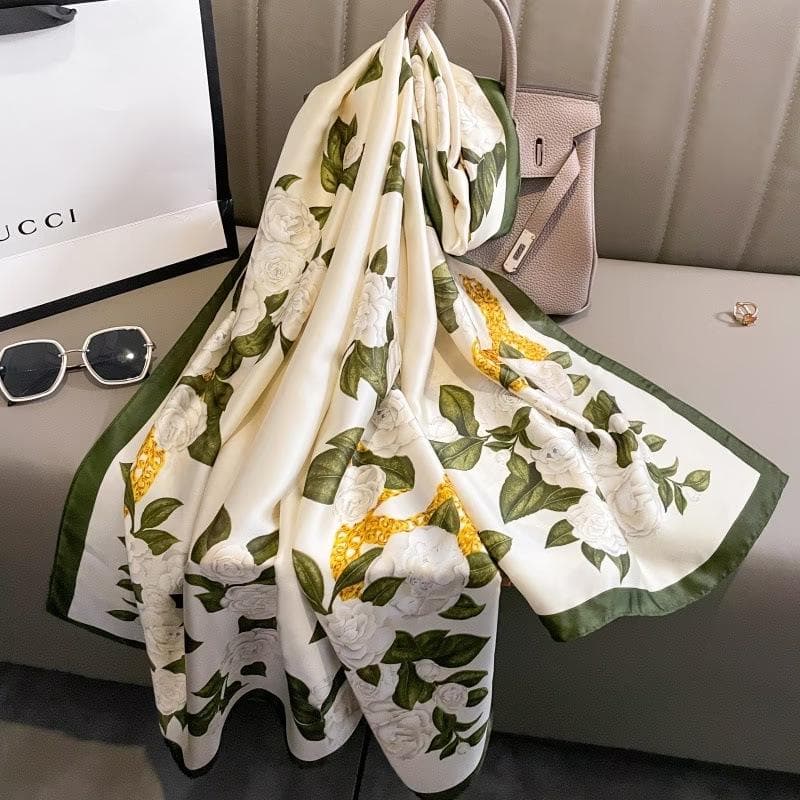 High-End Summer Silk Scarf - Long, Fashionable Sunscreen Shawl for Women 90x180