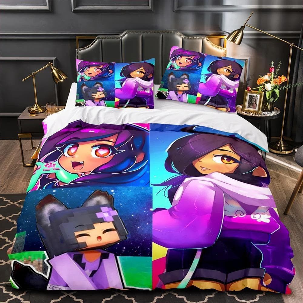 Aphmau Jessica Bravura Bedding Set Boys Girls Twin Queen Size Duvet Cover Pillowcase Bed Kids Adult Fashion Home Textileextile 70x133cm 2pcs