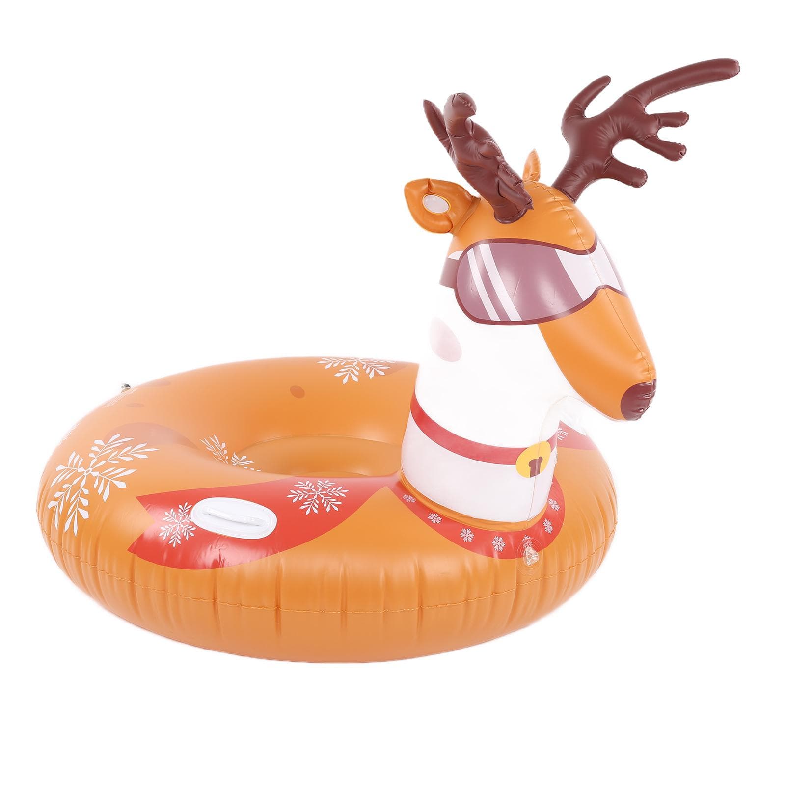 Inflatable Ski Circle PVC Round Wear Resistant Multifunctional Christmas Theme Snow Sled