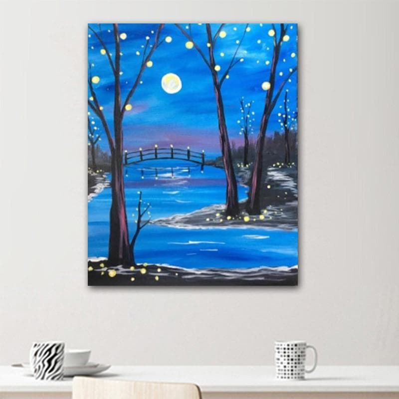 5d Diy Diamants Mosaic Diamond Embroidery Moonlight Landscape Broderies Diamond Painting 20X30