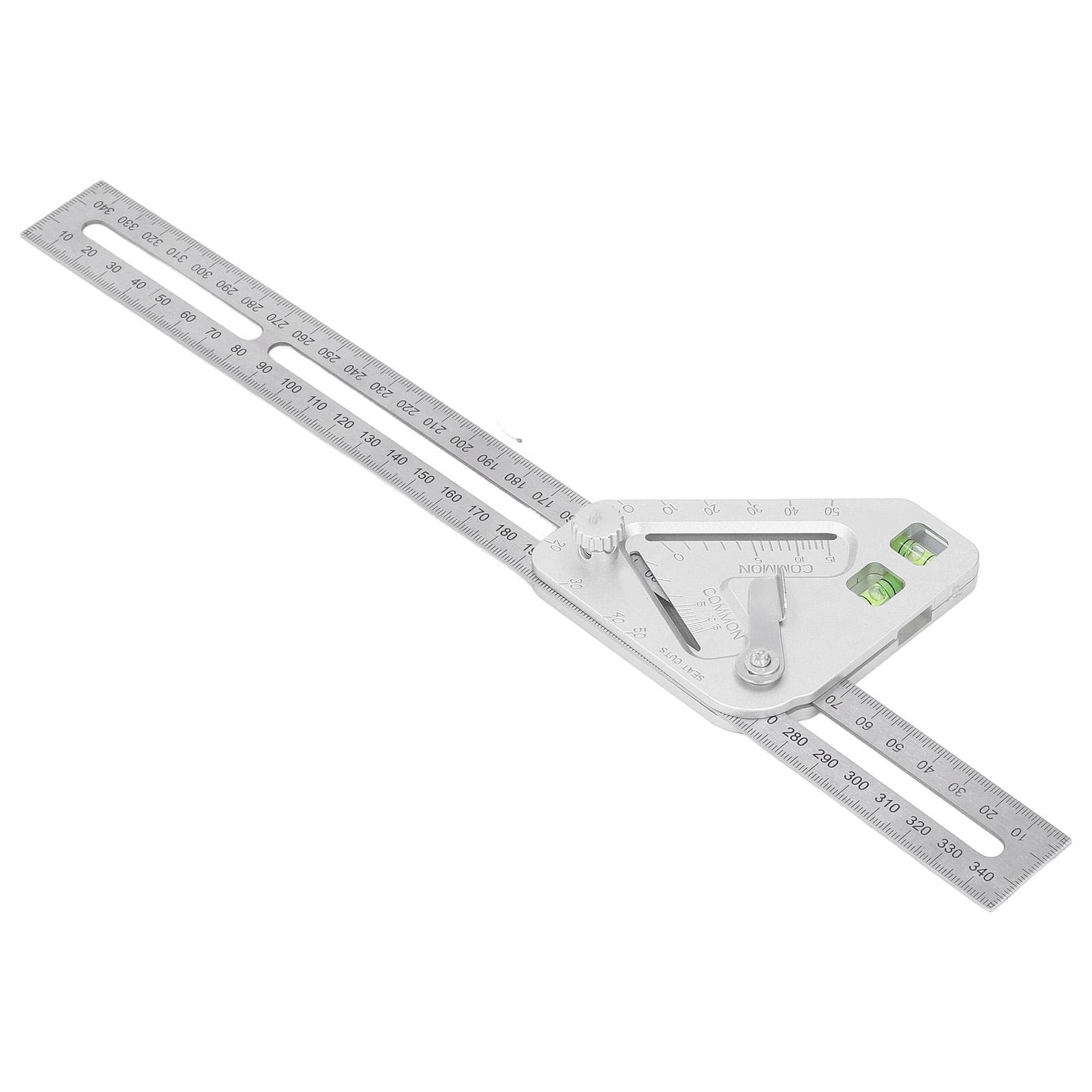 Woodworking Triangle Ruler Silver Flexible Wear Resistance Triangle Ruler with Bubble Level