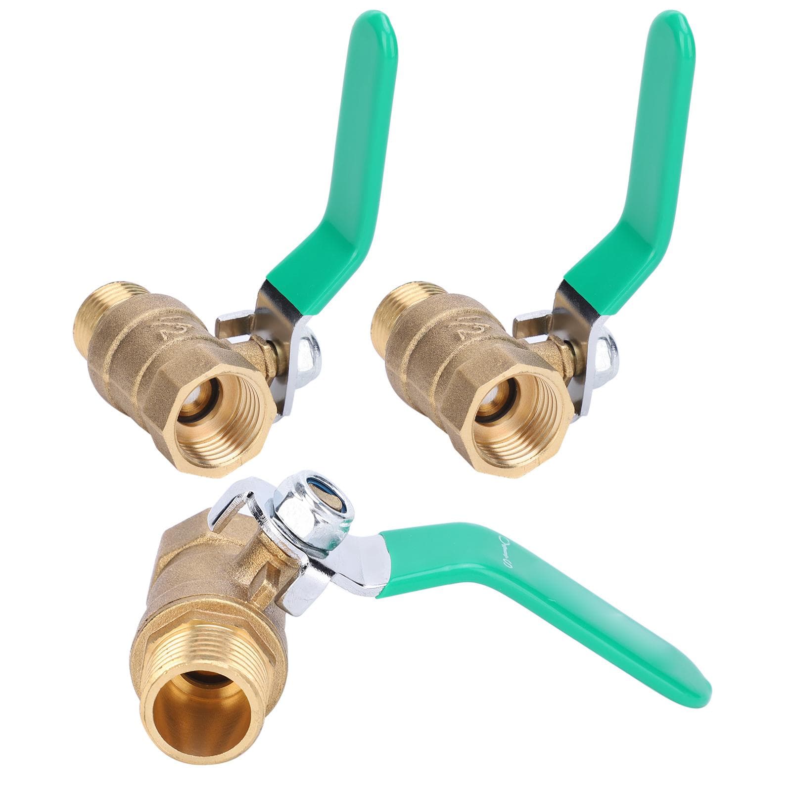 3Pcs 12in Water Pipe Ball Valve Female Male Threaded Thickened Brass Drain Shut off Switch
