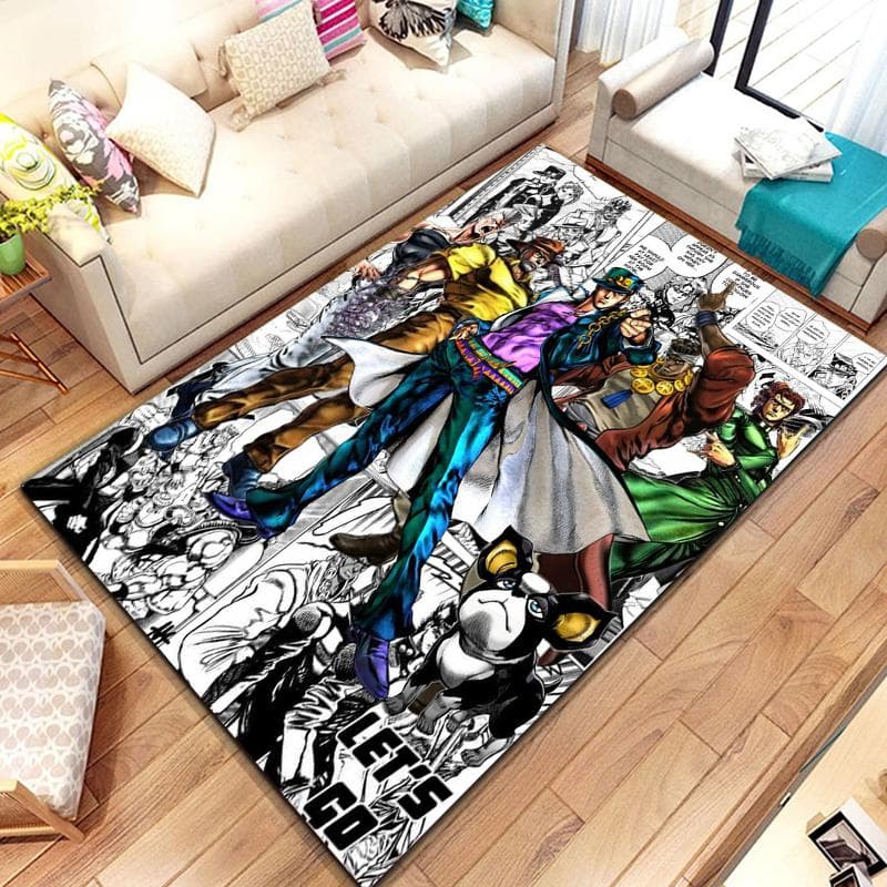15 Sizes JoJo-Bizarre-Adventure Pattern Rug Carpet for Living Room Bathroom Mat Creative Doormat Carpet for Bedroom Home Decor 70cmx100cm