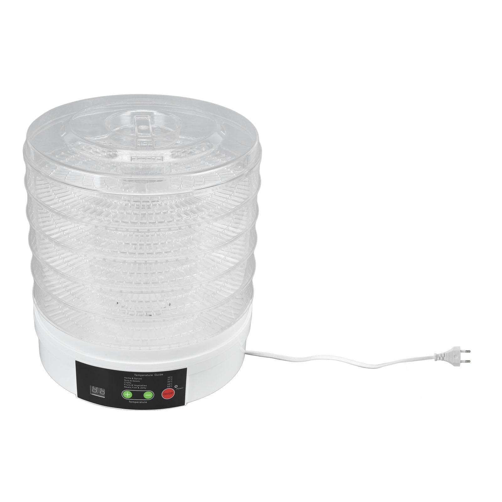 Food Dehydrator Food Grade 350W 50Hz 5 Trays Knob Control Electric Food Dryer Machine with Lid for