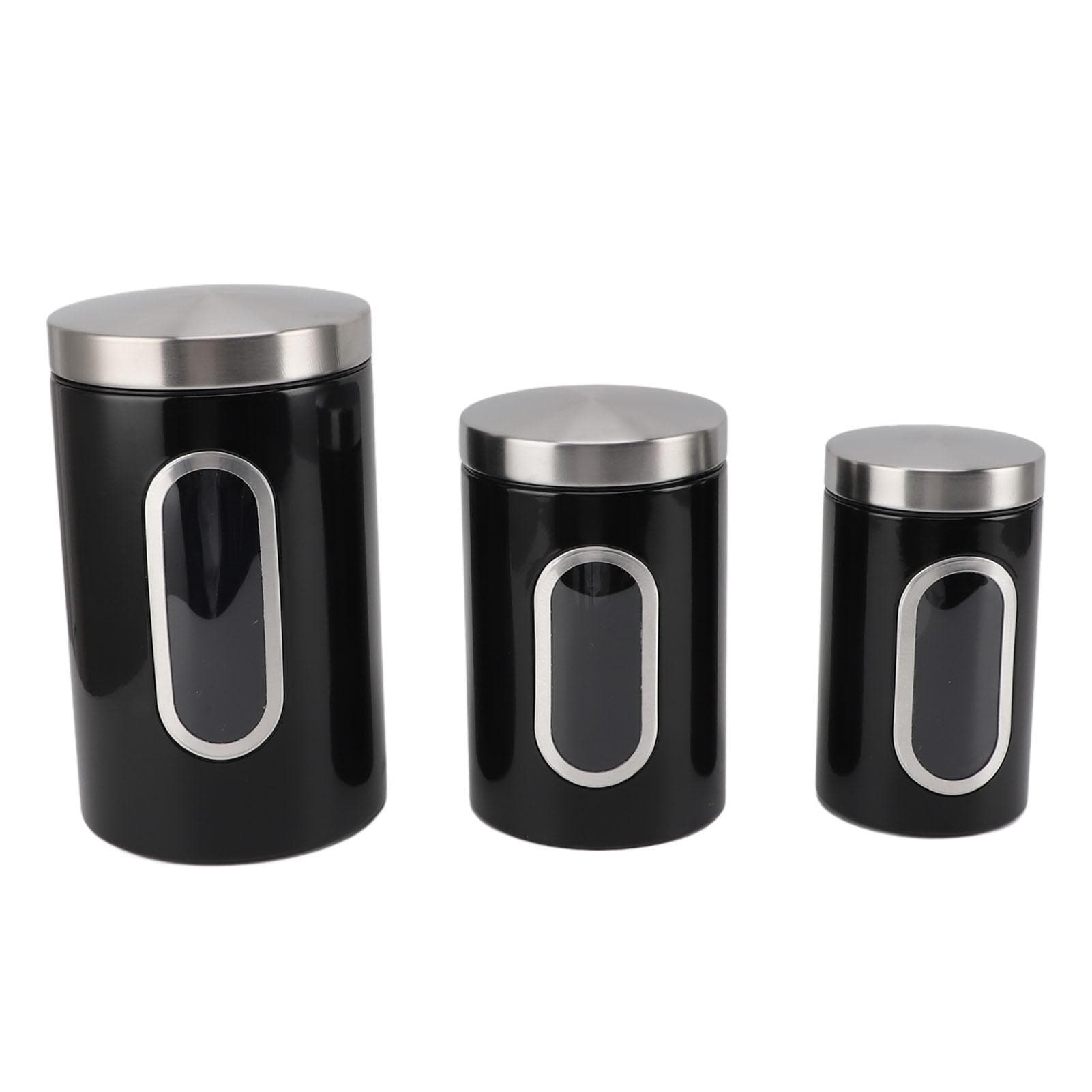 3PCS Kitchen Canisters Set Kitchen Jars With See Window Airtight Coffee Container Tea Organizer L