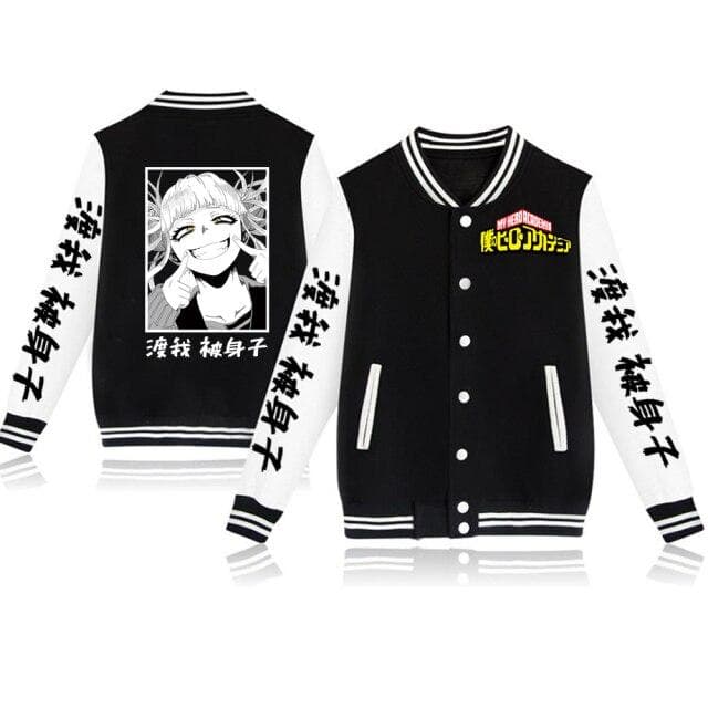 Anime My Hero Academia Himiko Toga Printed Hoodies Hip Hop Sweatshirts Long Sleeve Pullover Jacket Coat L black