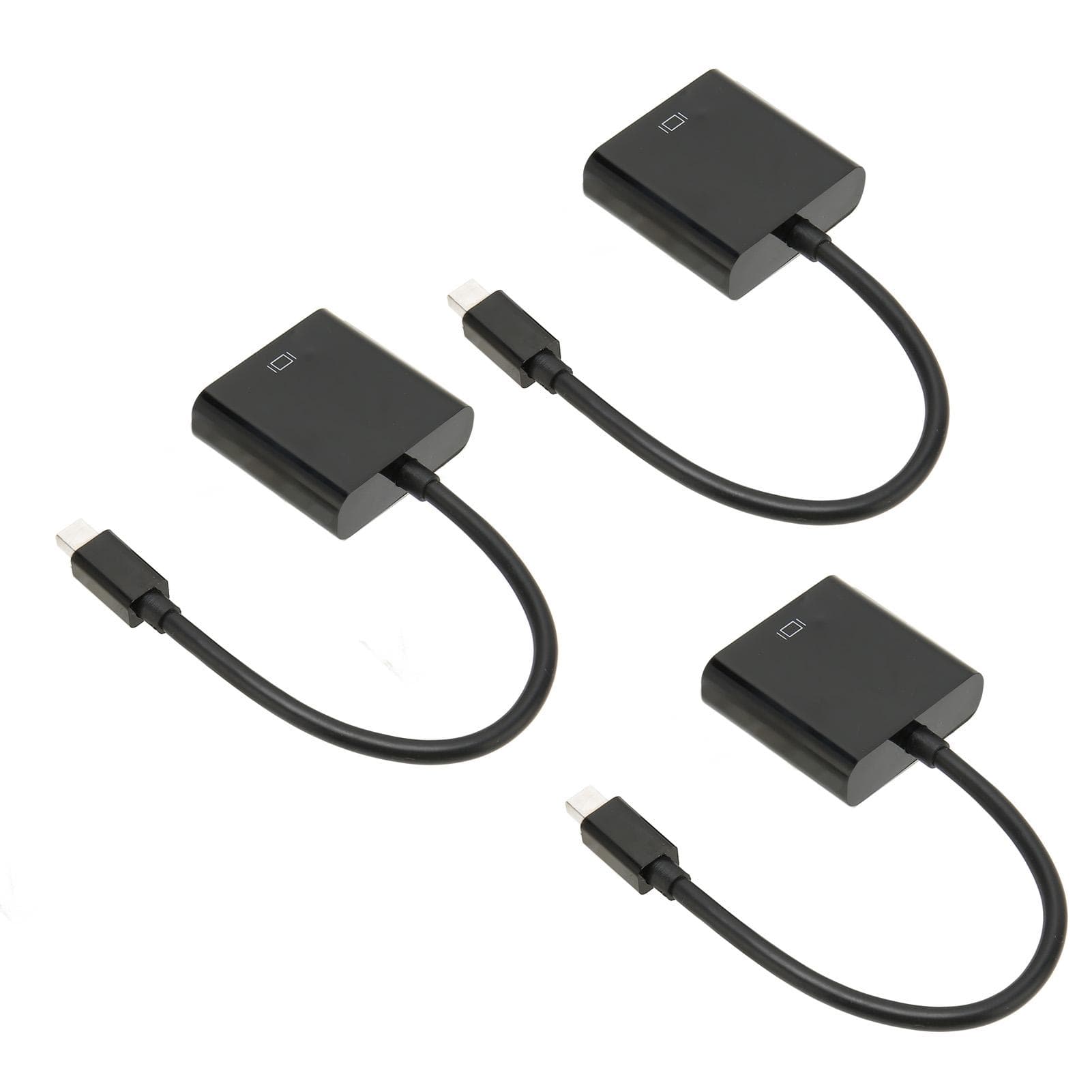 3pcs Mini DP to VGA Adapter 1900x1200 60Hz Stable Transmission Plug and Play Mini DisplayPort to