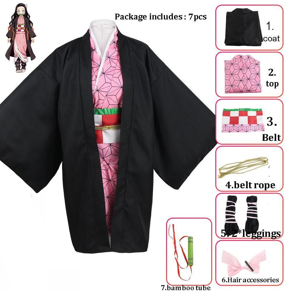 Unisex Demon Slayer Anime Cosplay Cartoon Kimetsu No Yaiba Kochou Shinobu Cosplay Costume For Adults men and women M
