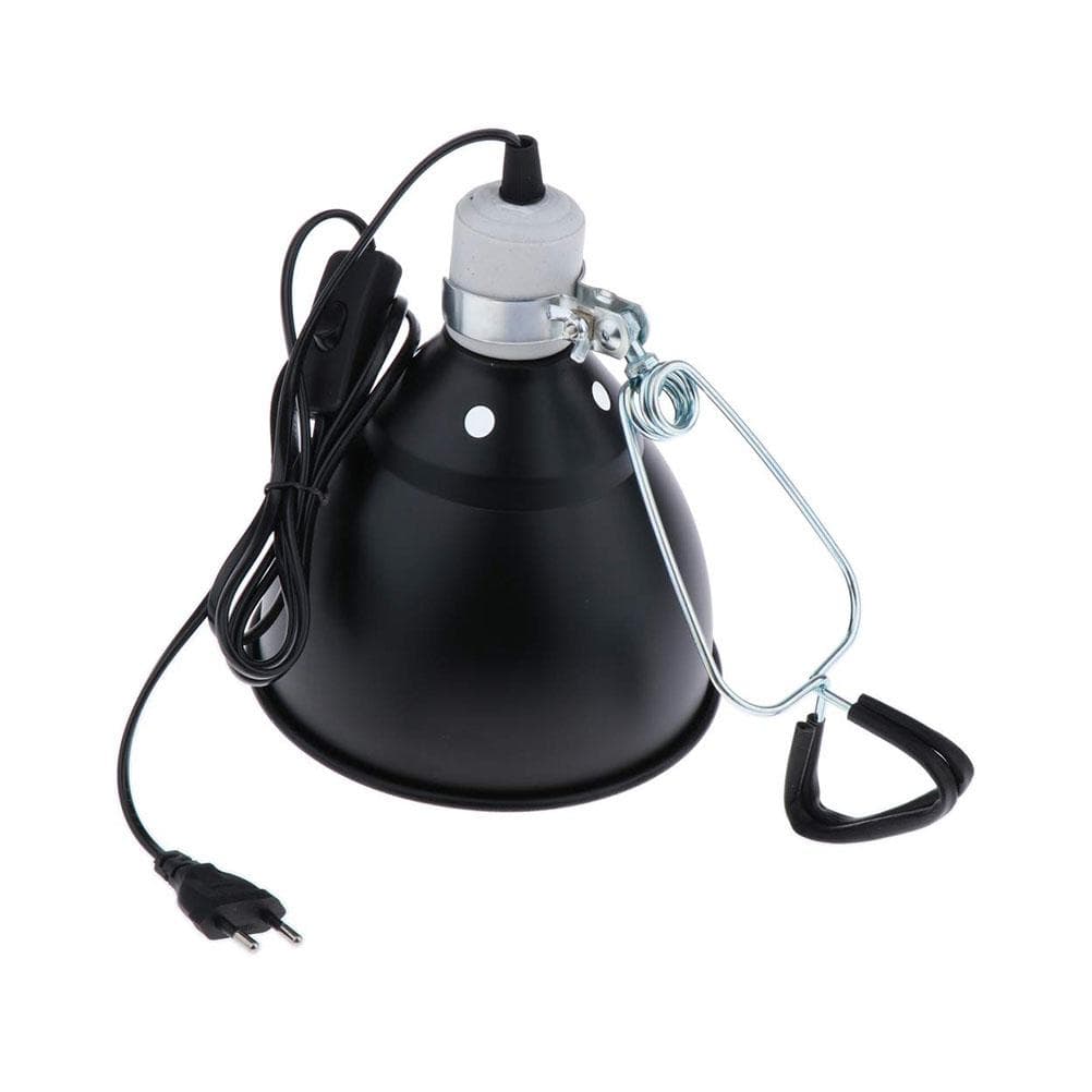 300W Ceramic Heat UVA UVB Reptile Heating Lamp Stand Pet Light Bulb Holder Lampshade Emitter Lamp black