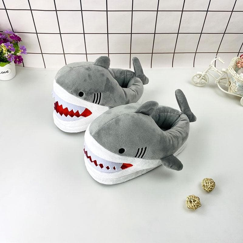 Cute Panda crocodile Anti-slip Shoes shark Unisex Winter Warm Indoor Cute Cartoon Plush Unicorn Bear Cat Cow Duck Rabbit Cosplay Slippers 35-43