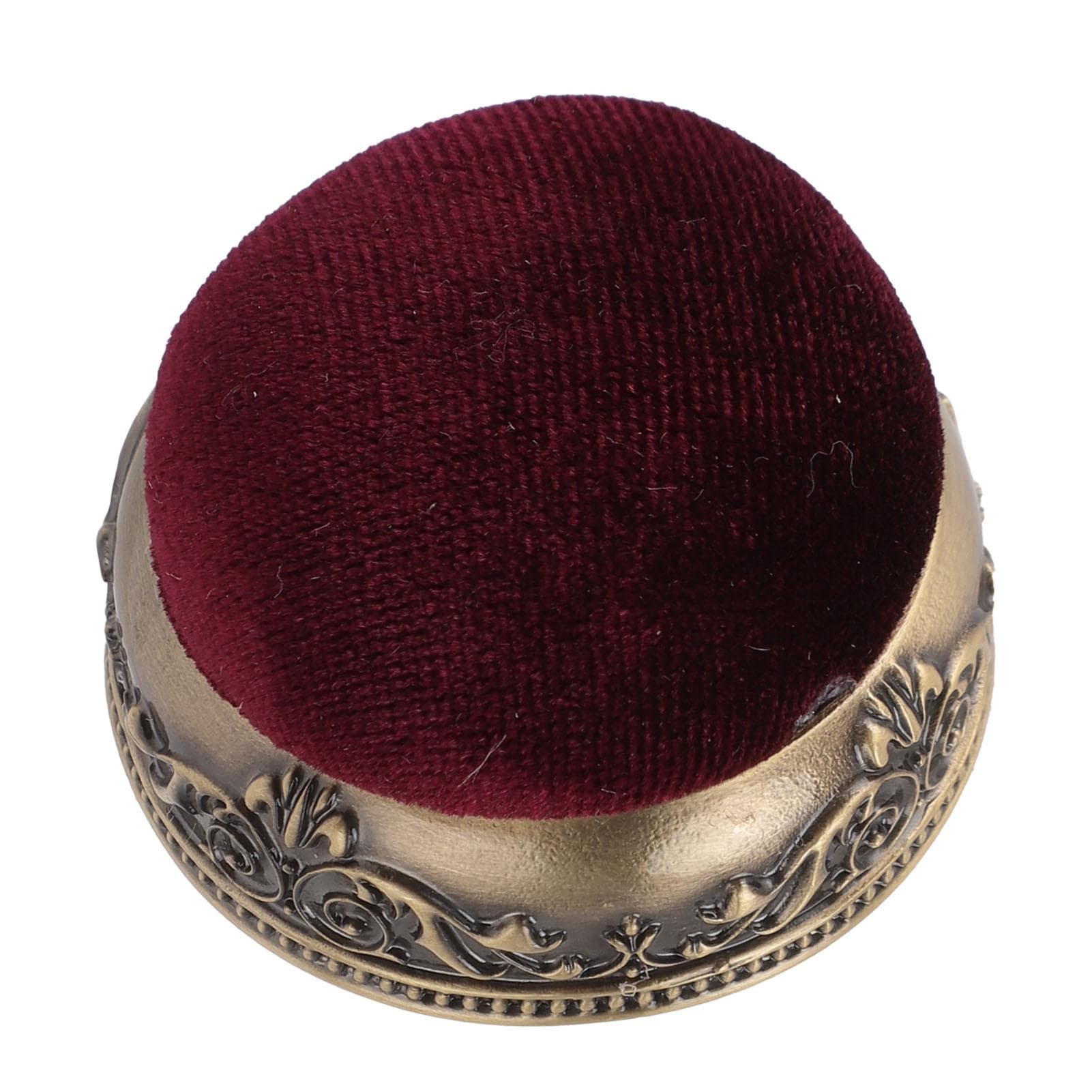 Vintage Pin Cushion Soft Elastic Metal Base Half Ball Shape Retro Needle Cushion for Sewing