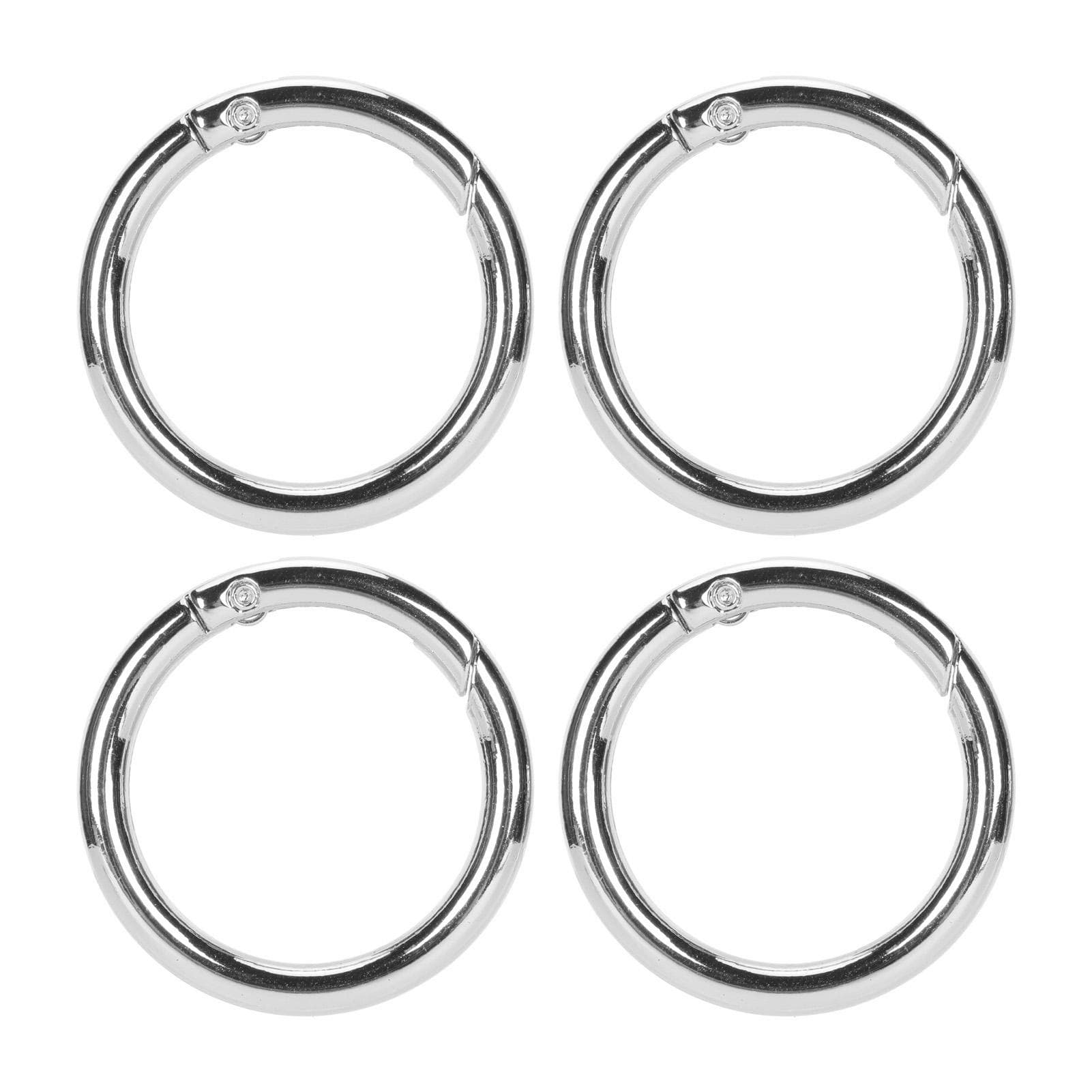 20Pcs Spring O Rings 1.61in Diameter 0.2in Thick Strong Copper Compact Spring Buckles for Keychain silver