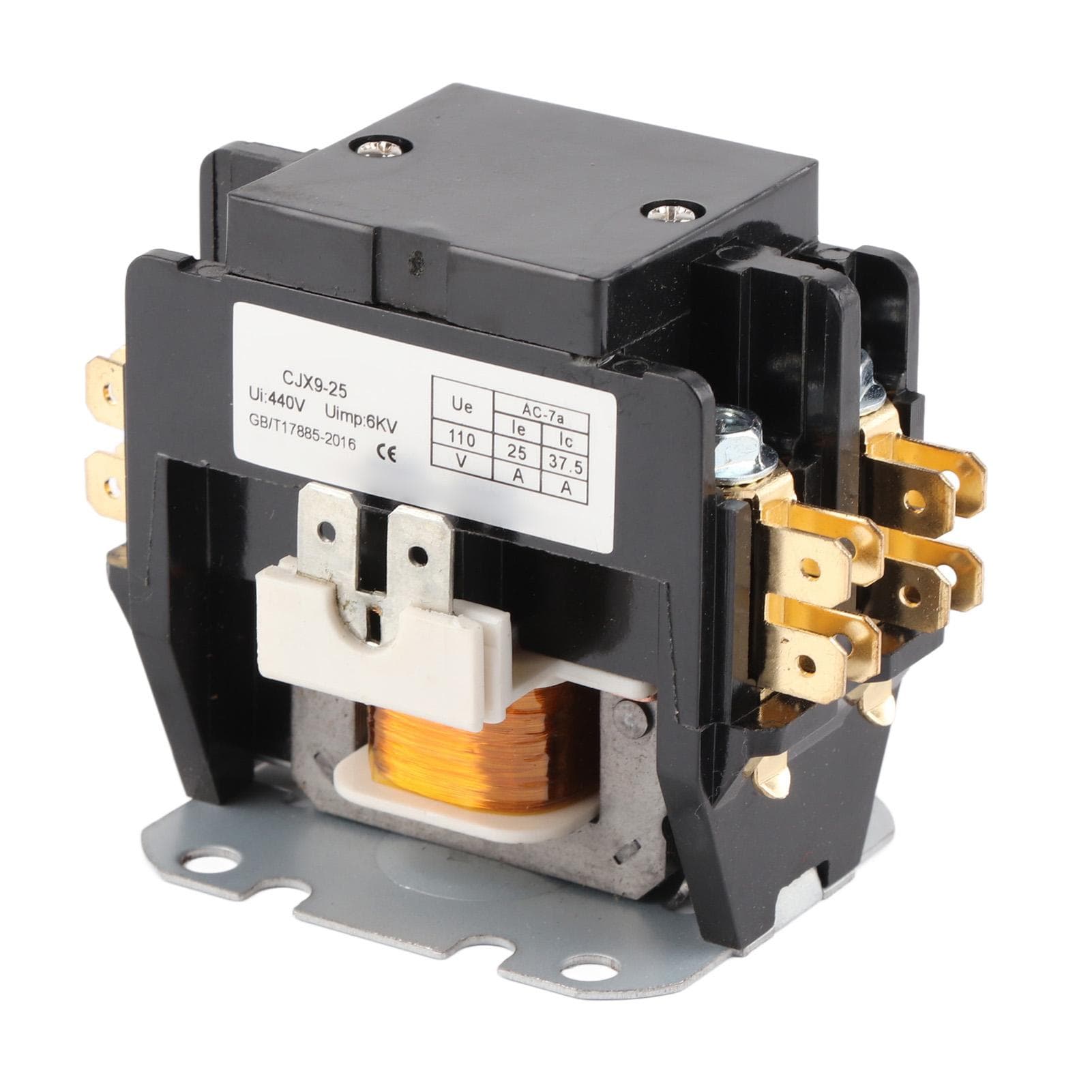 AC Contactor CJX9 25 2P Silver Alloy Contact Flame Retardant PP Shell 25A Air Conditioner AC