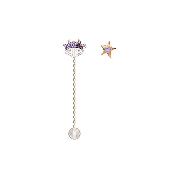 Swarovski Little Colorful Cow Cute Earrings Women Earrings Rose-Gold 5599158 Box (Random Color)