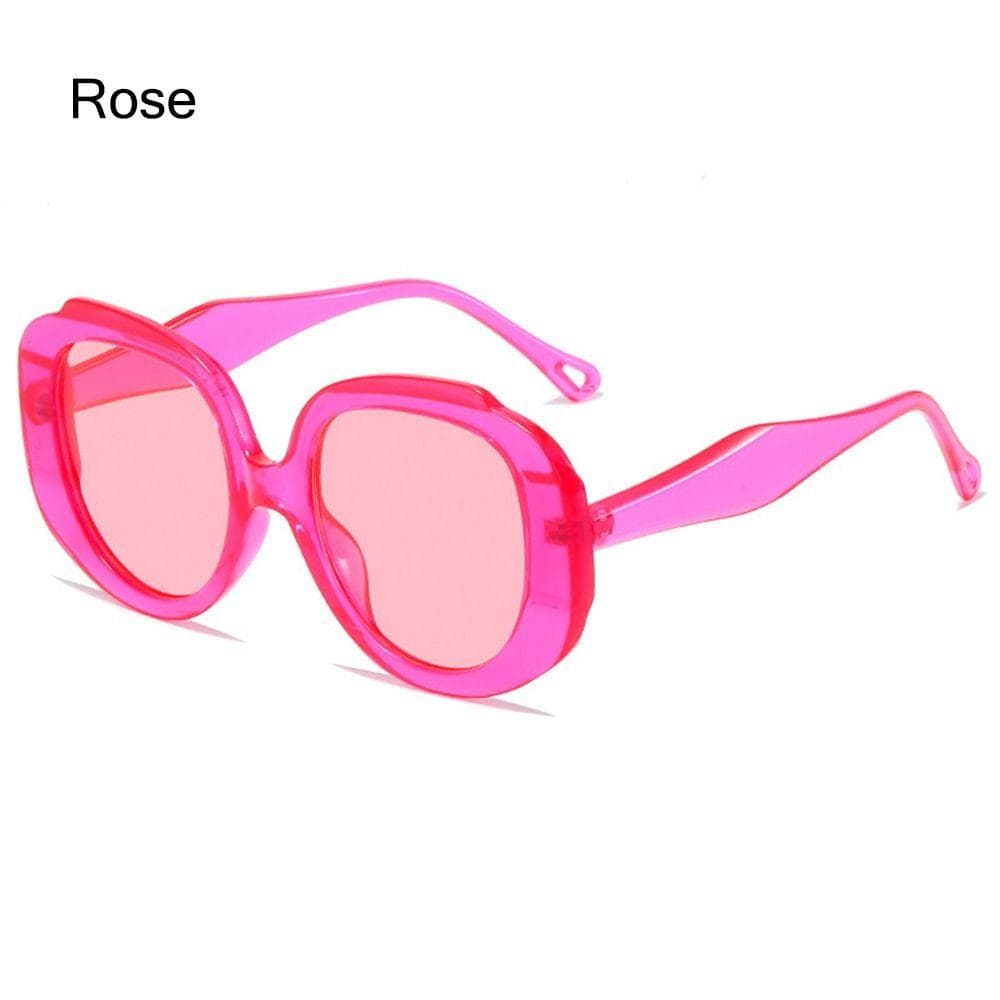 New Vintage Women Sunglasses Oversized Round Frame Pink Shades Trendy Sun Glasses Classic Retro Style