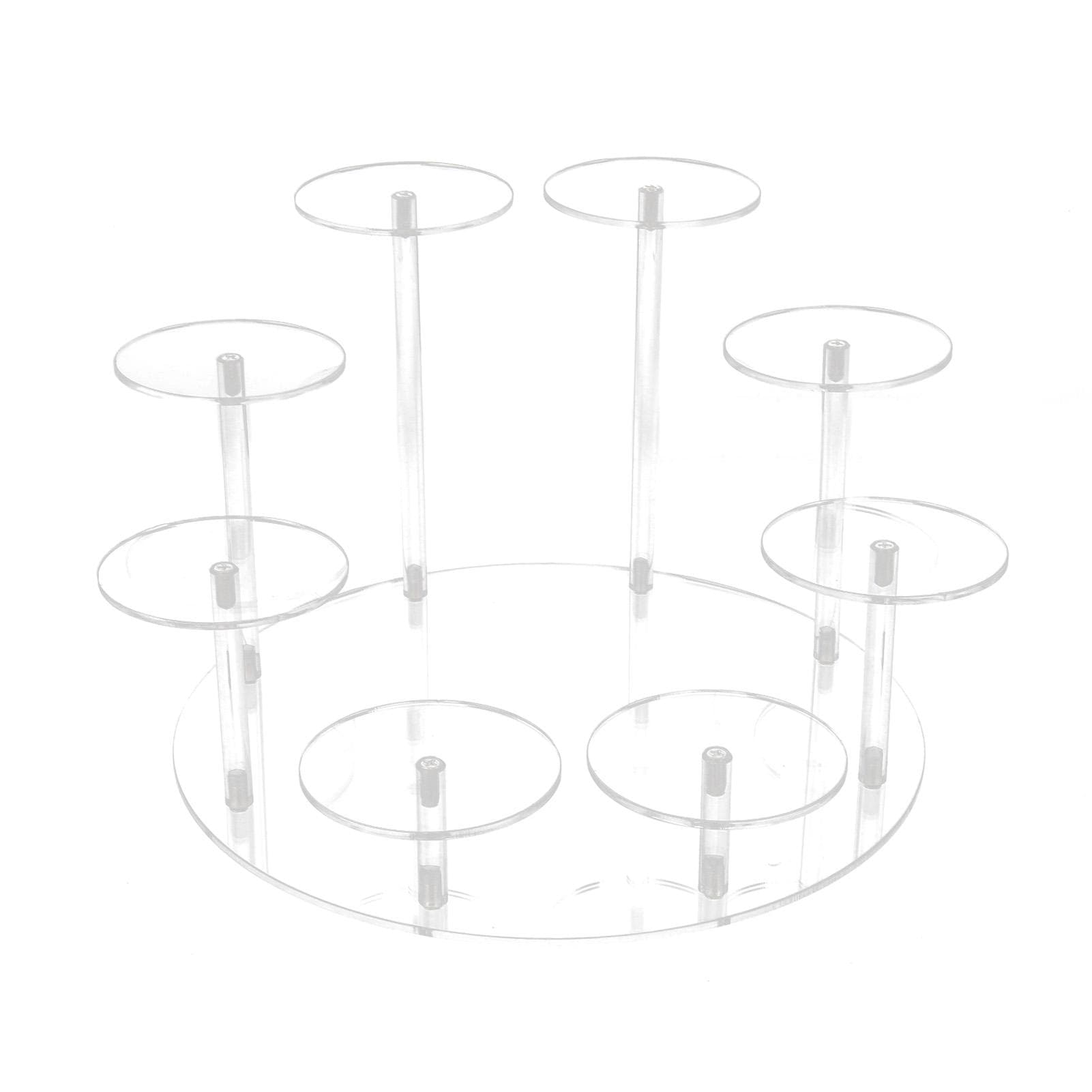 Acrylic Cupcake Stands Stable Round Anime Figure Doll Platter Display Stand for Wedding Birthday transparent