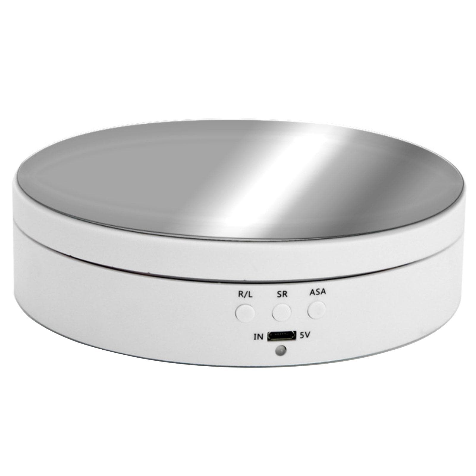 Electric Rotating Display Stand Mirror Surface 3 Speed Regulation 3KG Load Capacity for Photography white