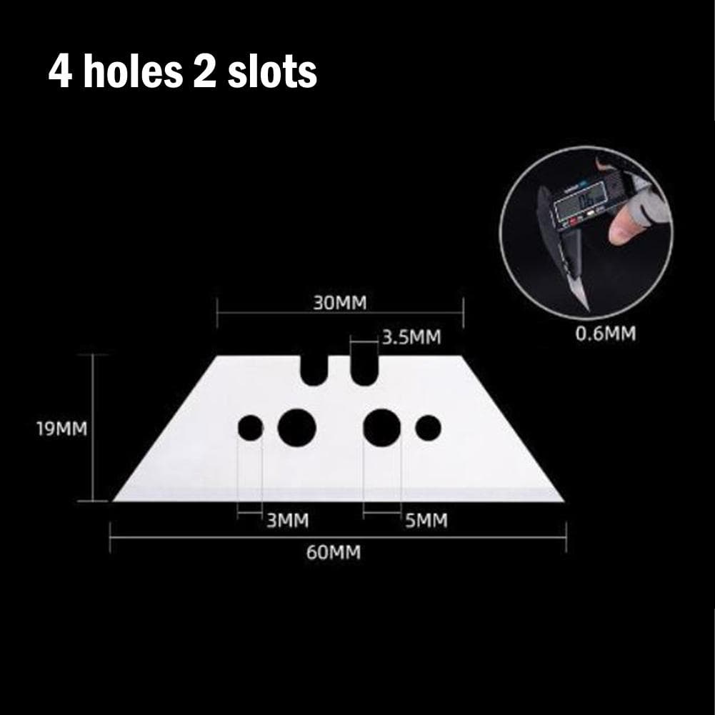 10 Pcs/Set Trapezoidal Blade T-shaped Utility Knife 4 holes 2 slots