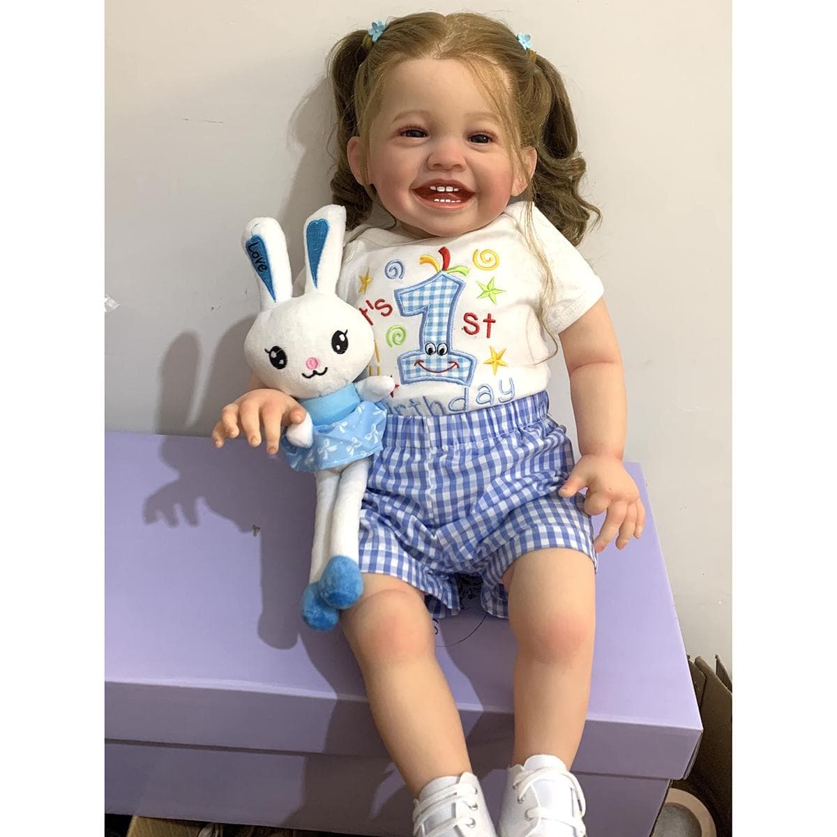 60 CM Reborn Baby Doll with 3D Paint Skin Blood Vessels, Realistic Girl Bebe Doll Newborn Babies Handmade Toy Toddler Lifelike Finished doll