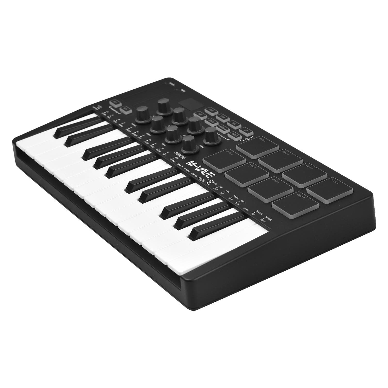 M-VAVE 25-Key MIDI Control Keyboard Mini Portable USB Keyboard MIDI Controller with 25 Velocity black