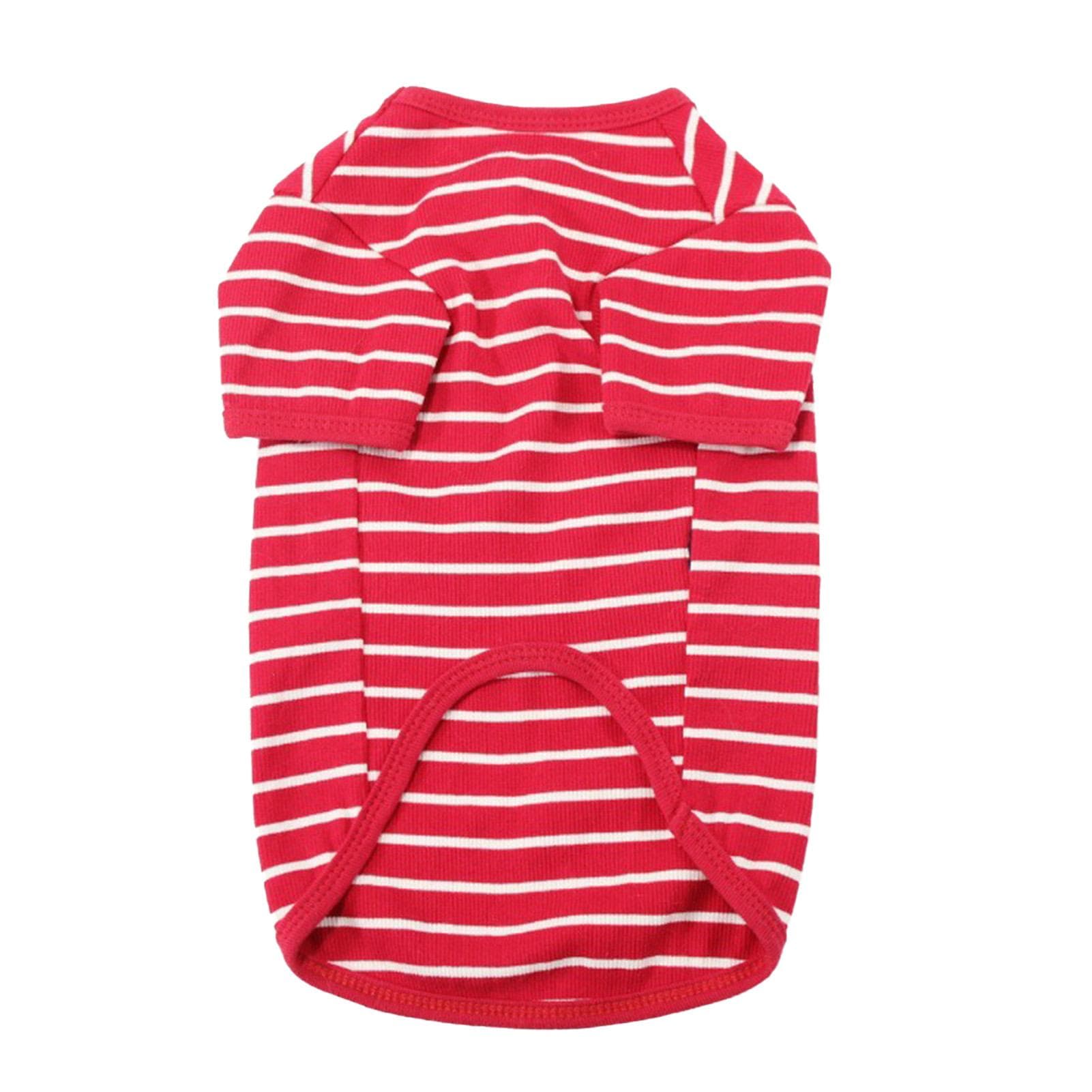 Dog Shirts Striped Cotton Clothes Pet Breathable Stretchy Soft Shirt for Small Medium Large Boy XL
