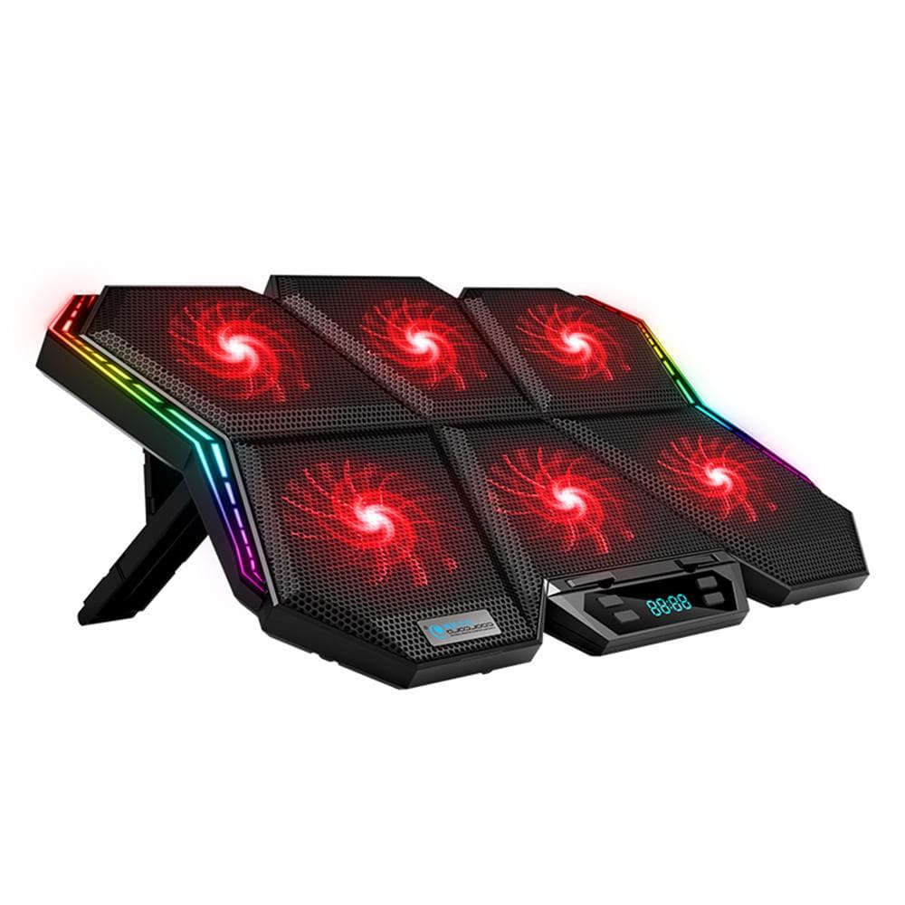 COOLCOLD K40 RGB Laptop Cooler 6-fan Cooling Stand Mute Design with Adjustable Wind Speed Stand black