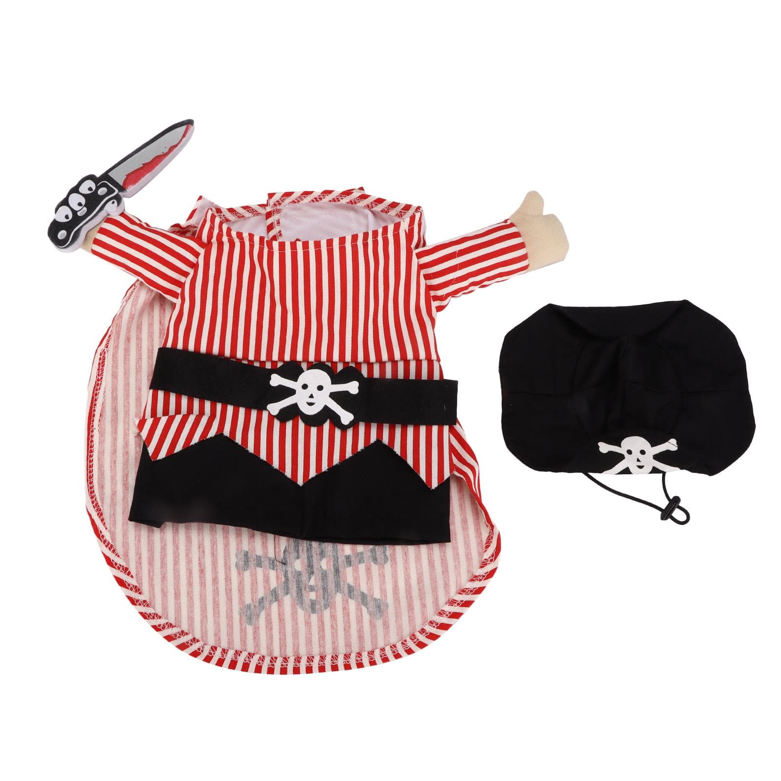 Pirate Pet Costume Set Festive Fun Dress Up Party Cosplay Pet Outfit Suitable for Dogs and CatsXL S(for 2-4kg)