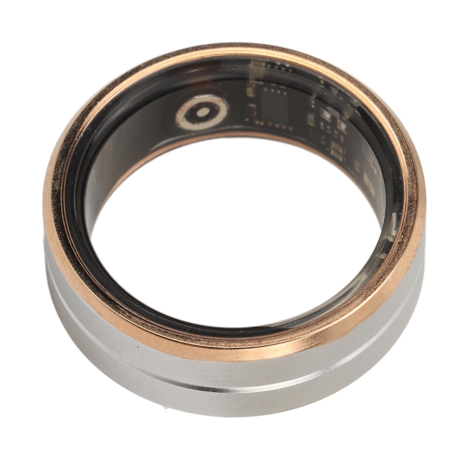 Smart Health Ring with APP Sleep Monitoring Step Counting Camera Control IP68 Waterproof Smart Ring Type 12 gold