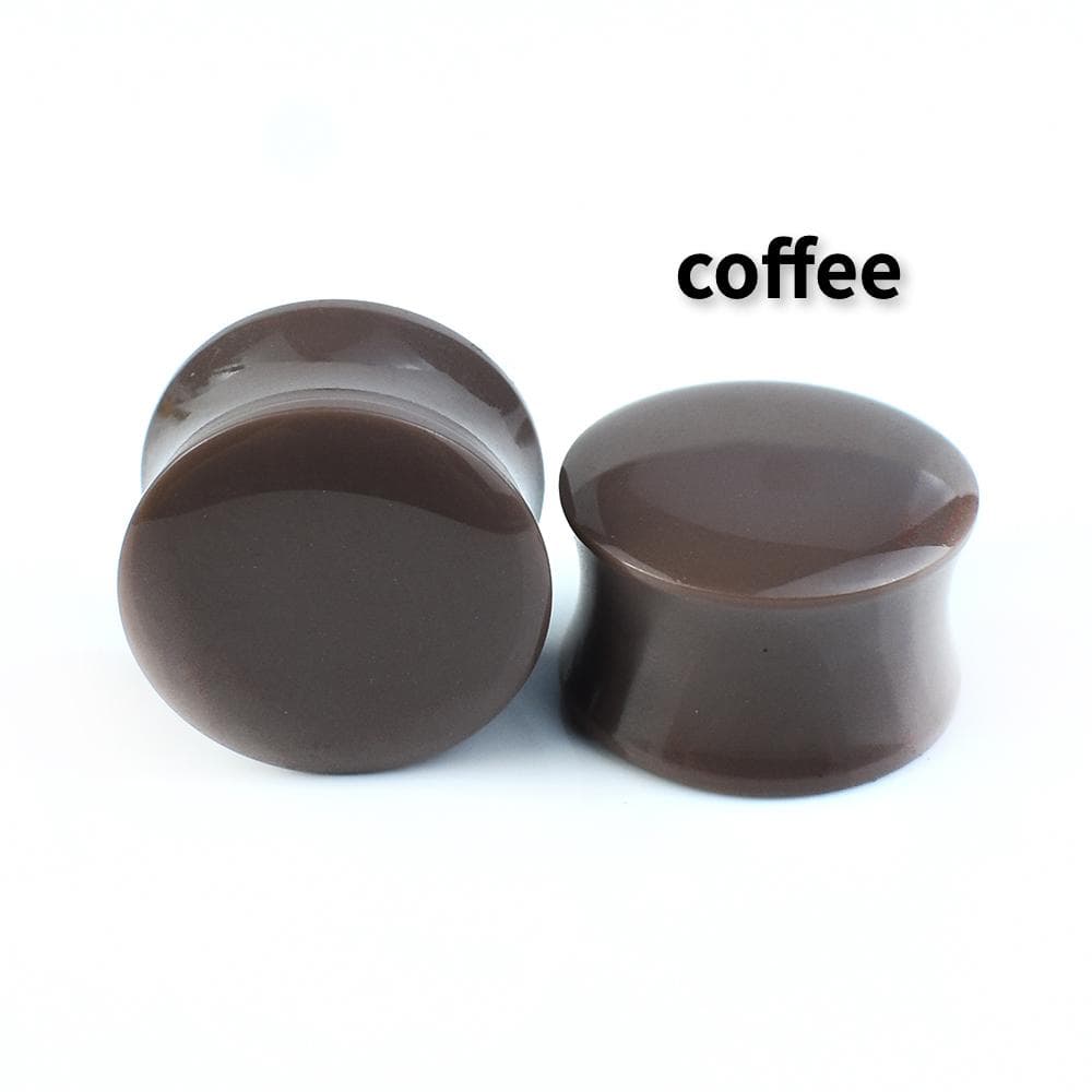 6-50mm Colourful Acrylic Ear Gauges Tunnels Stretchers Expander Double Flared Plug Body Jewelry 22mm coffee