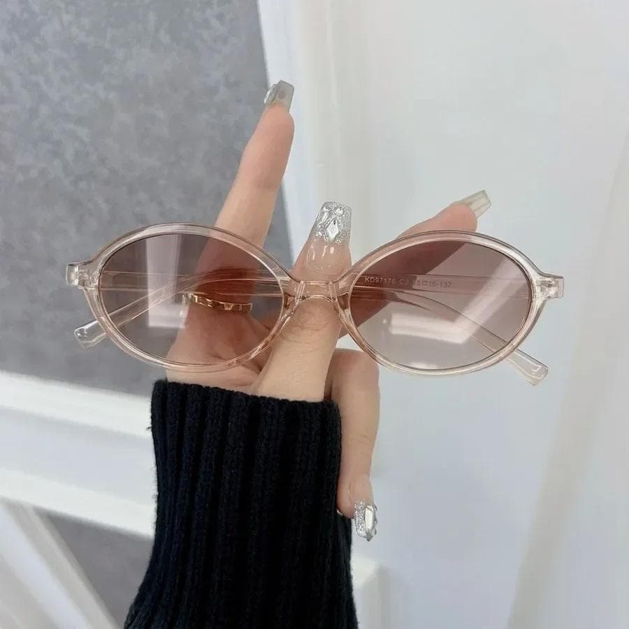 Designer Brand Oval Sunglasses for Women Men Colorful Small Frame Sun Glasses Mirror Lens Cool Fashion Accessories Other