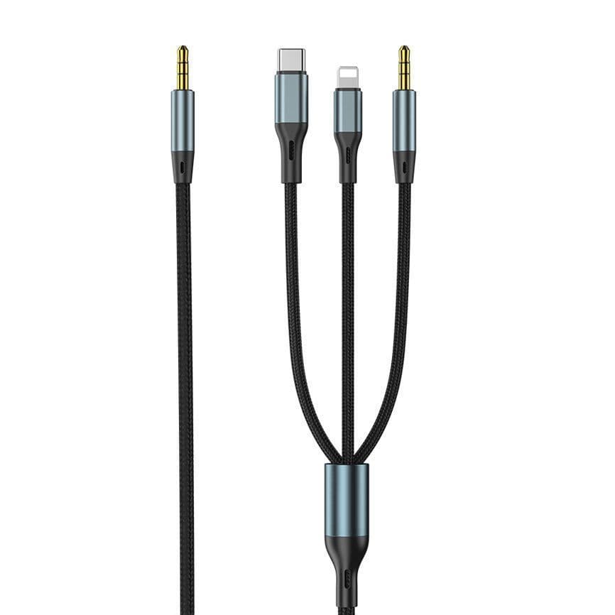 Three-in-one Aux Audio Cable, Type-C Apple 3.5mm Audio Multi-function Car Audio Cable 1pack
