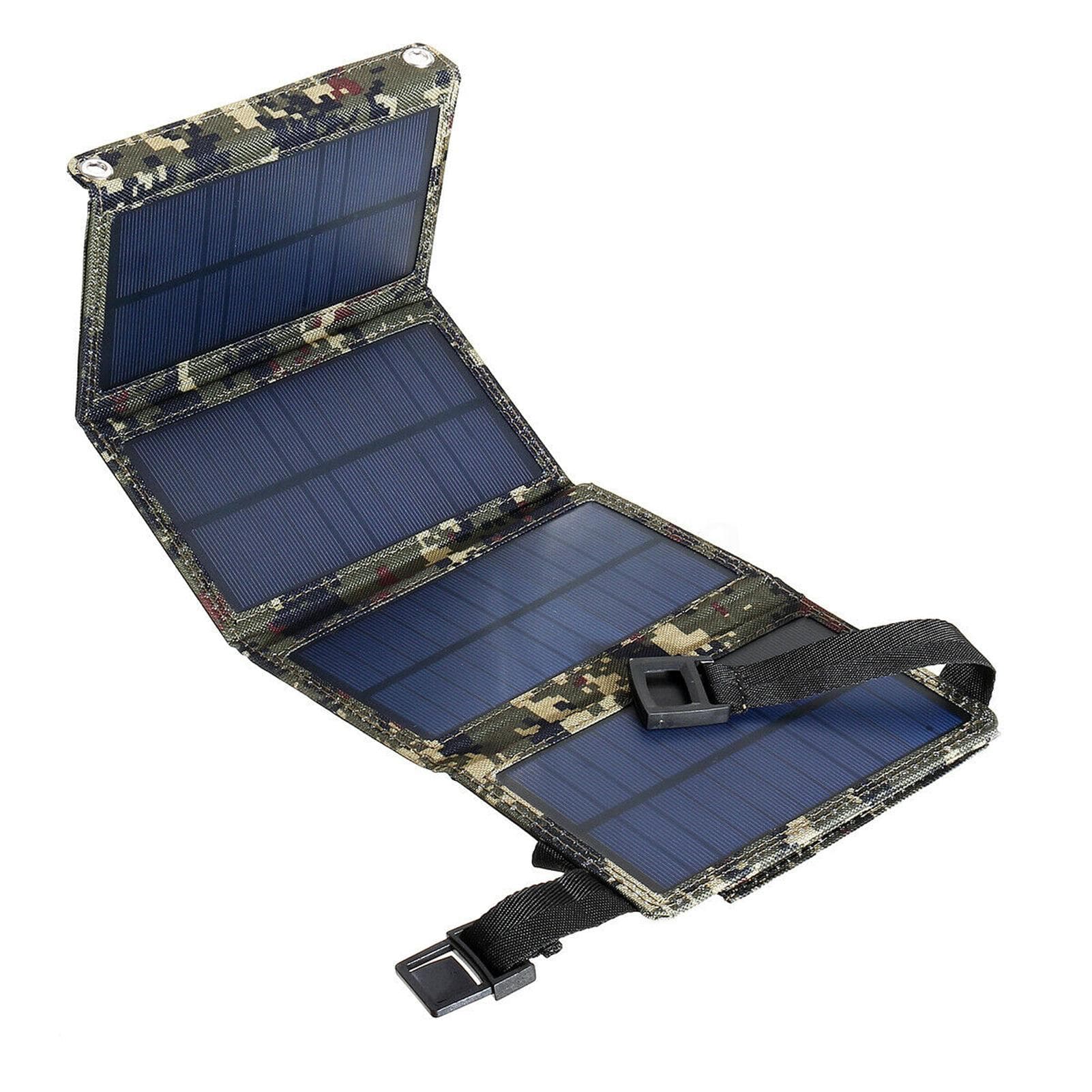 Outdoor USB Solar Panel Bag Portable Solar Power Recharge Mobile Phone Charge Tool Folding Removable Solar Panels black