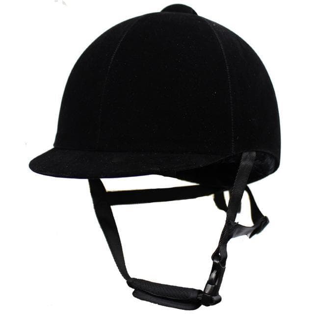 Horse Riding Helmet Equestrian Equipment Adjustable Velvet Safety Headwear Protection Anti-collision Hat Horseman Helmet Unisex XXL black