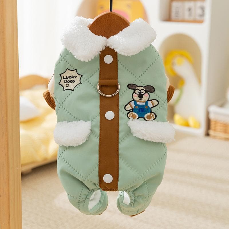 Cat Autumn Winter Dog Thickened Warm Merad Pocket Patch Traction Teddy Four-legged Cotton Pet Clothes XXL