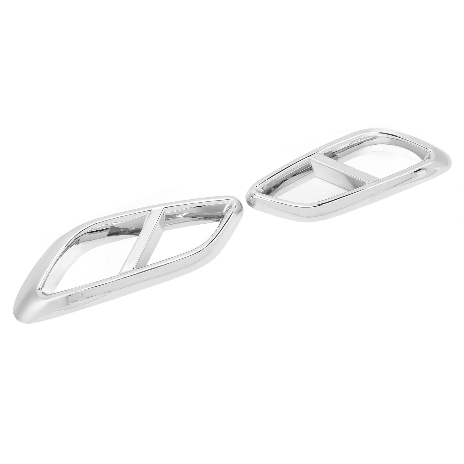 1 Pair Car Exterior Exhaust Pipe Mufflers Output Tip Pipe Cover Trim Left Right Replacement for silver