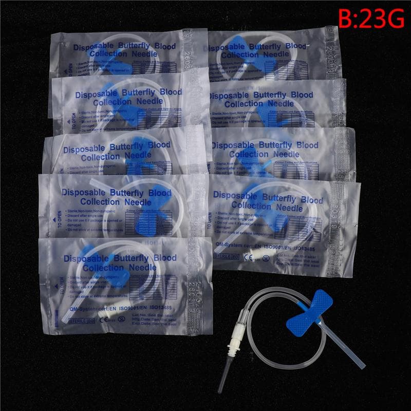 10Pc Medical Vacuum Blood Collection Butterfly Safety Needle Disposable Infusion