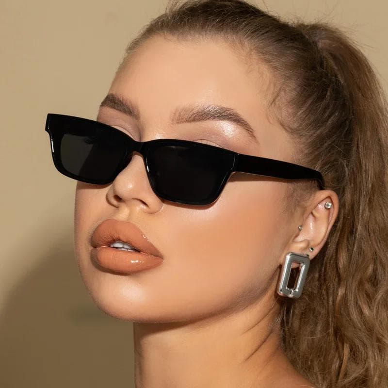 New Retro 90S Rectangle Sunglasses For Women Men UV400 Protection Vintage Fashion Shades For Summer Beach Travel As Picture