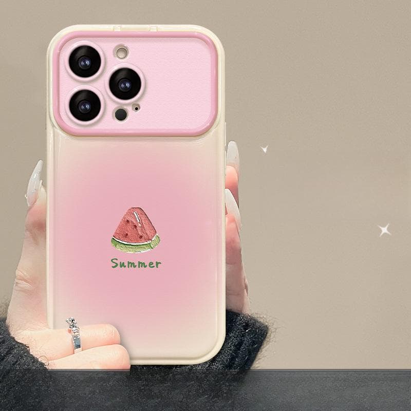 Applicable To Apple 15 Mobile Phone Case IPhone 14 Summer Watermelon Lanyard 13 Flip Mirror 12 Cute Cartoon 7/8 iphone 12