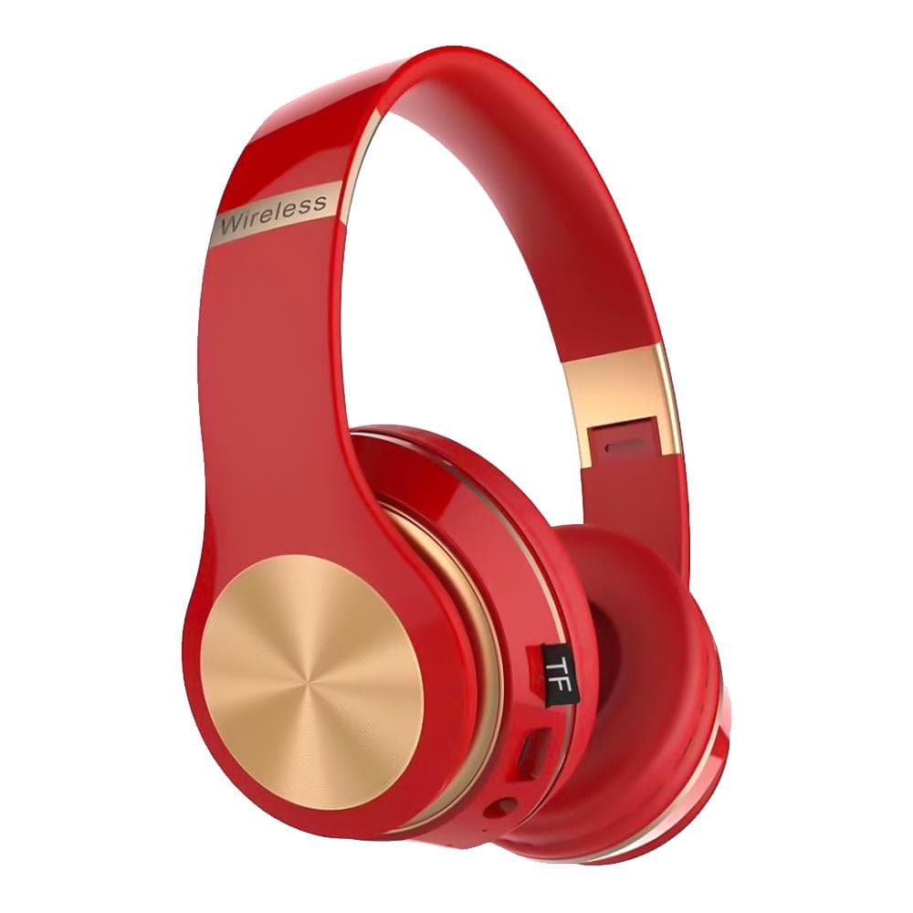 Foldable Wireless Bluetooth Headphones 3D Stereo Headset Headset Noise Reduction Gaming Earphones with Mic red