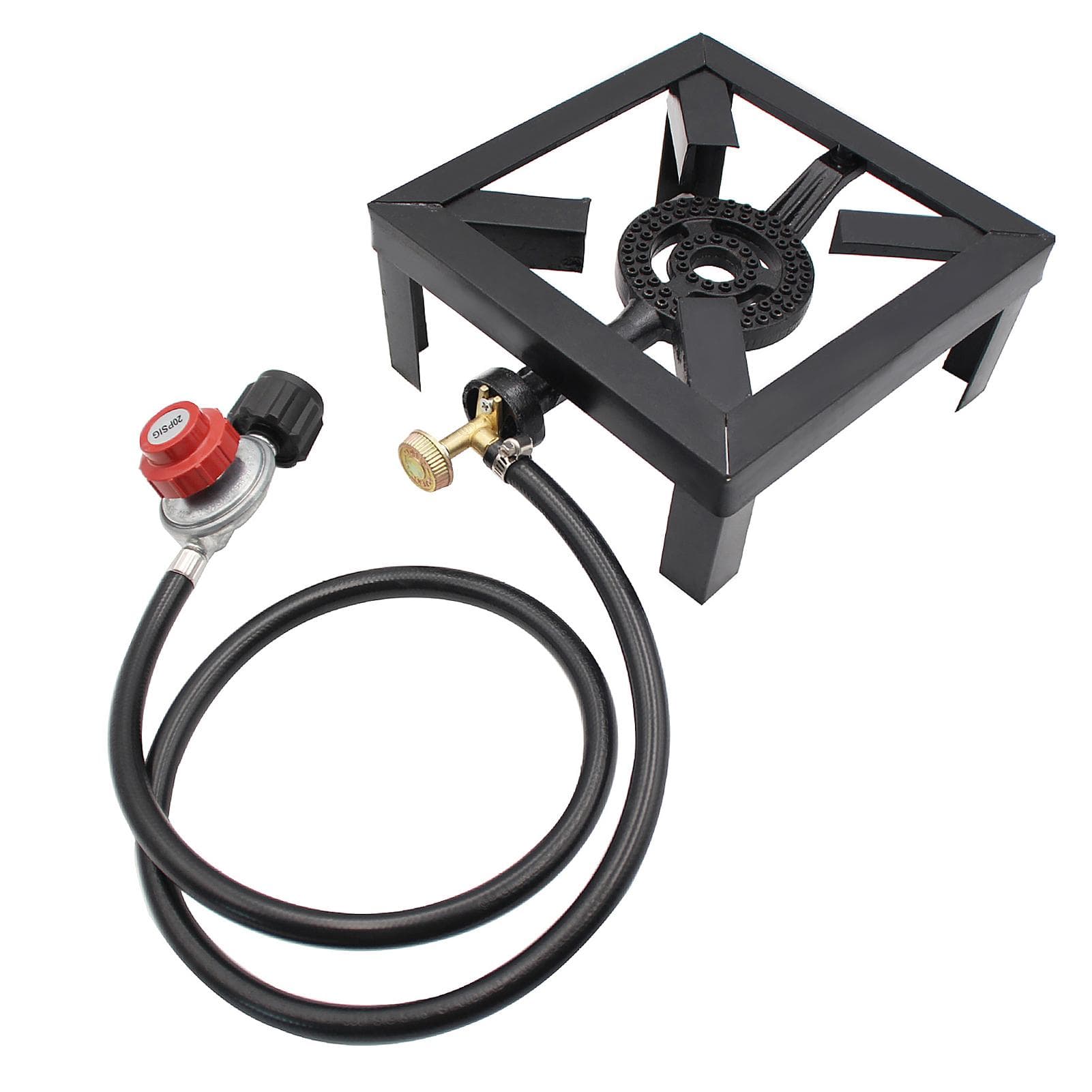 8KW Gas Boiling Ring Cast Iron Burner Large LPG Stove Outdoor Cooker Iron Frame Portable Fire Control Stove US & Type 2
