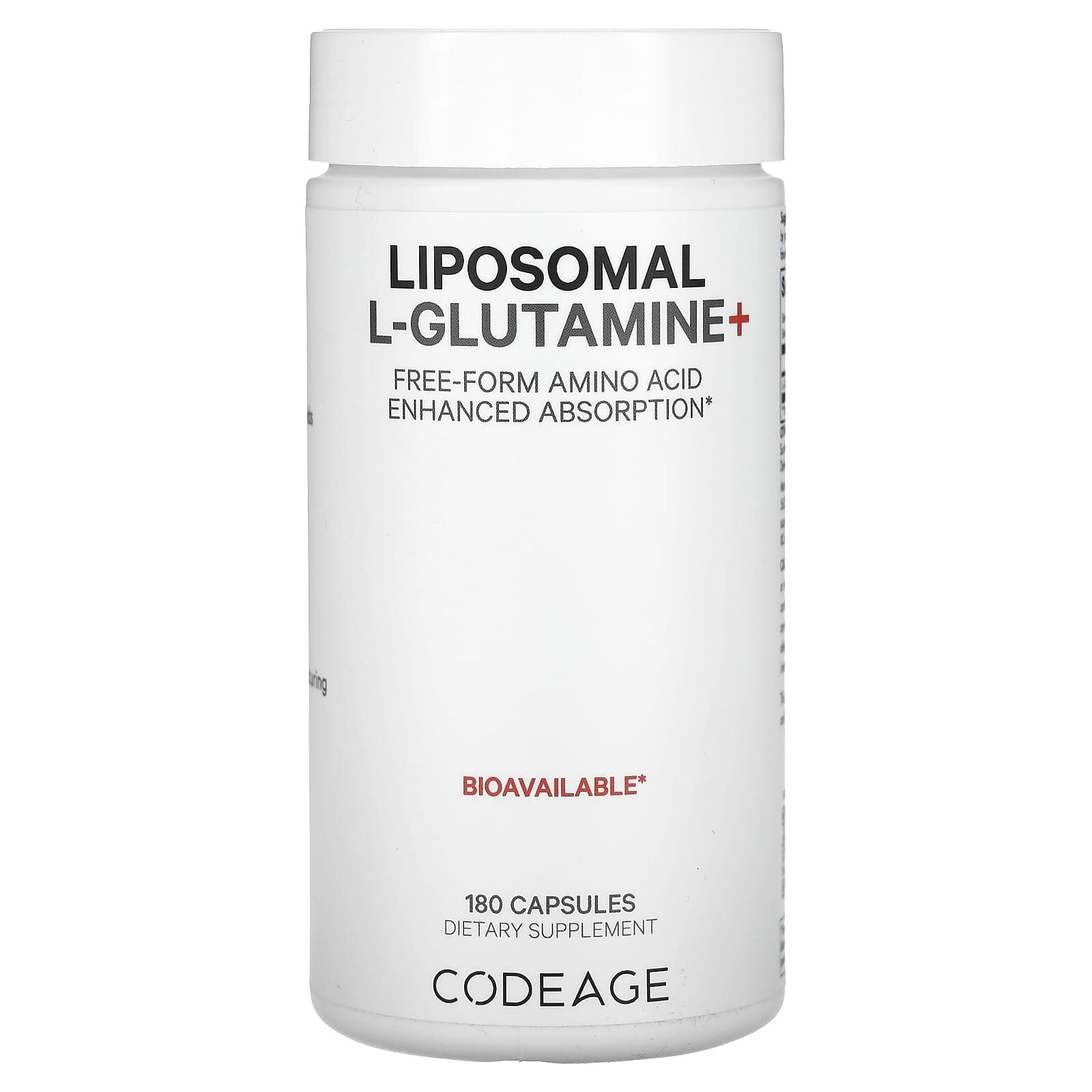 Codeage, Liposomal L-Glutamine+, 500 mg, 180 capsules