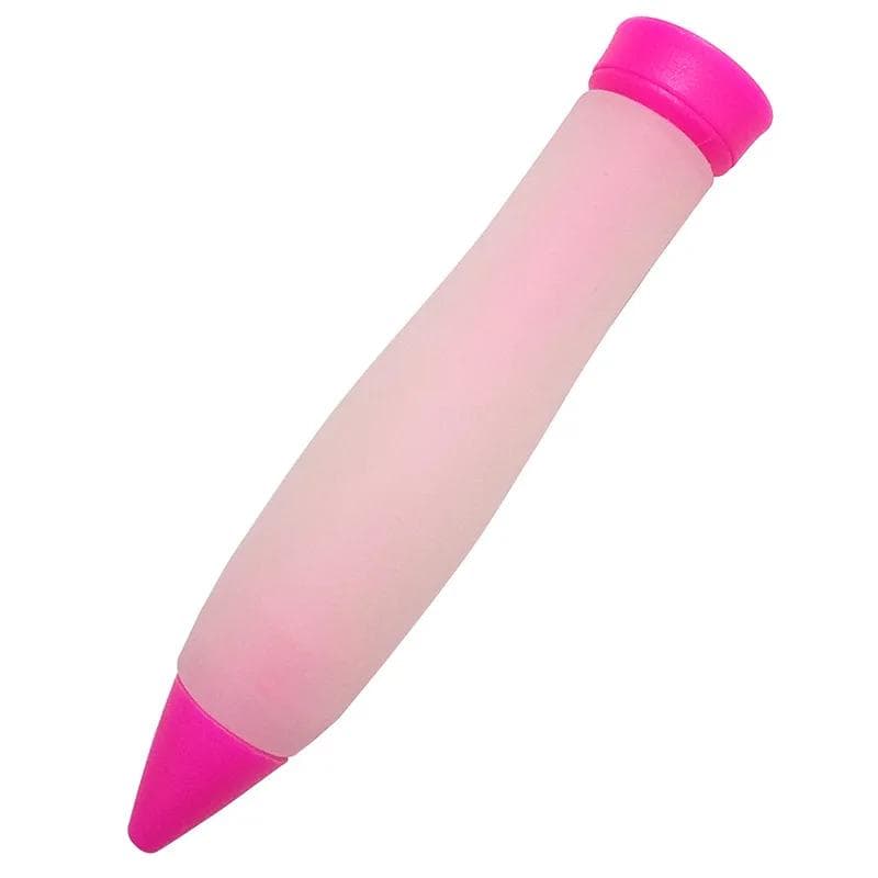Silicone Food Writing Pen Chocolate Decorating Tools Cake Mold , Cookie Icing Piping Pastry Nozzles Baking Tools for Cakes pink