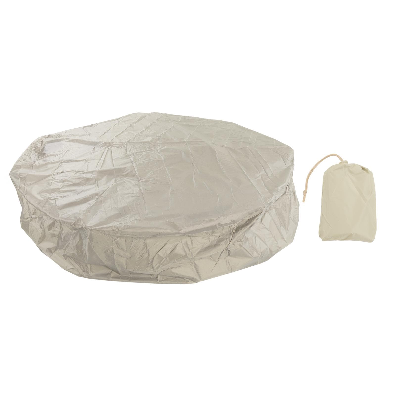 Outdoor Furniture Dust Covers Round Bathtub Cover 190 Silver Polyester Taffeta Hot Tub Waterproof 190x30cm beige