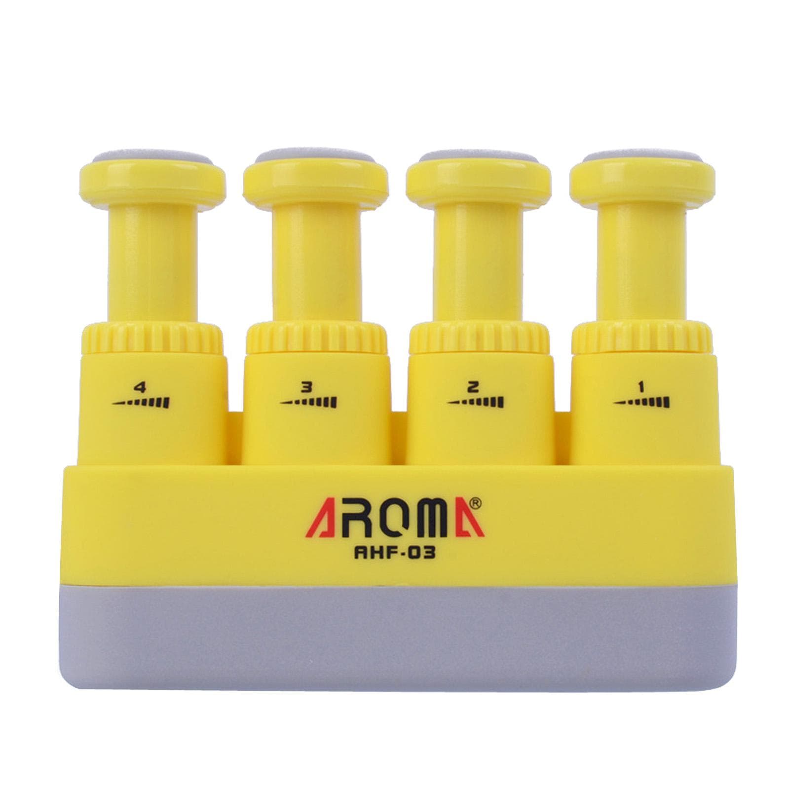 Aroma AHF-03 Portable Guitar Bass Piano Finger Exerciser Hand Trainer Medium Tension Hand Training yellow